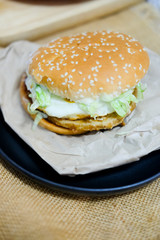 Classic burger takeaway fast food