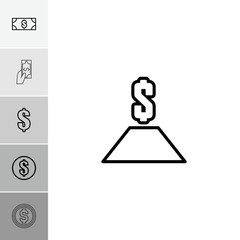 Poster - Collection of 6 salary outline icons