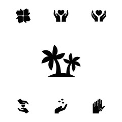 Poster - Collection of 7 palm filled icons