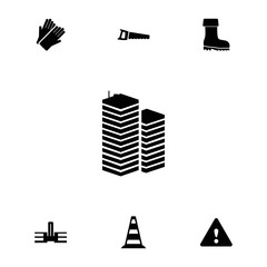 Poster - Collection of 7 construction filled icons
