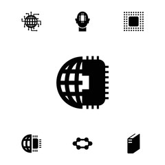 Canvas Print - Collection of 7 processor filled icons