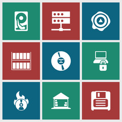 Poster - Collection of 9 storage filled icons