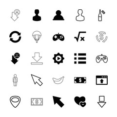 Poster - Collection of 25 app filled and outline icons