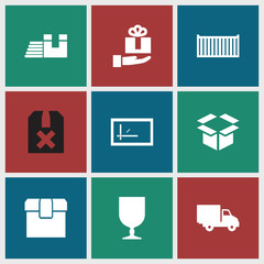 Aufkleber - Collection of 9 parcel filled icons