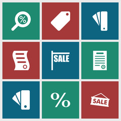 Poster - Collection of 9 discount filled icons