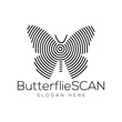© desbayy - butterflies Scan Technology Logo vector Element. Animal Technology Logo Template