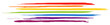 Header mit horizontalen, farbigen Pinselstrichen in Regenbogenfarben / Vektor