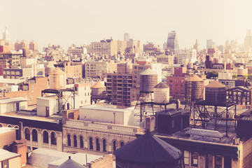 Fototapete - New York City Manhattan cityscape of buildings with vintage retro tone filter