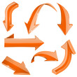 © savanno - Orange arrows. 3d shiny set of icons