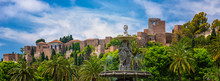 View On The Famous Alcazar Of Malaga, Spain