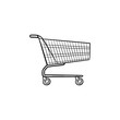 © Visual Generation - Supermarket shopping cart hand drawn outline doodle icon. Sale, business, e-commerce, market, trade concept. Vector sketch illustration for print, web, mobile and infographics on white background.