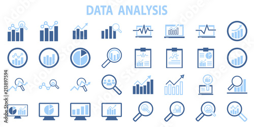 Fotomural Analysis chart data growth increase line seo icon vector illustration