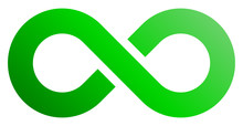 Infinity Symbol Green - Gradient With Discontinuation - Isolated - Vector