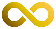 Infinity Symbol Golden - Gradient With Discontinuation - Isolated - Vector