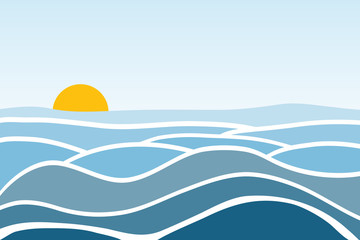 sea waves. sunrise against the background of the sea and waves.