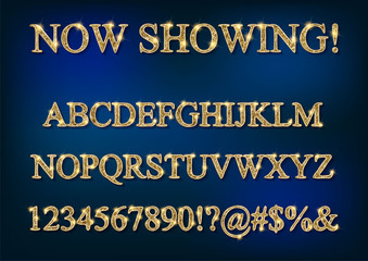 Wall Mural - gold alphabet letters isolated