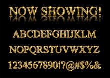 Gold Alphabet Letters Isolated