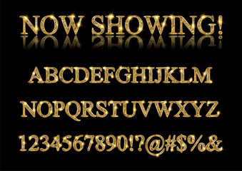 Sticker - Gold alphabet letters isolated