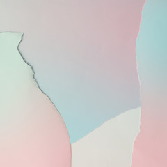 Wall Mural - creative layout made of gradient pastel pink and blue paper backround. minimal flat lay.