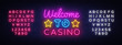 © Ivan - Welcome to Casino sign vector design template. Casino neon logo, light banner design element colorful modern design trend, night bright advertising, bright sign. Vector. Editing text neon sign