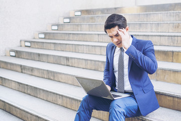 business man is stressed from work , business concept