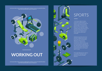 Poster - Vector isometric gym card