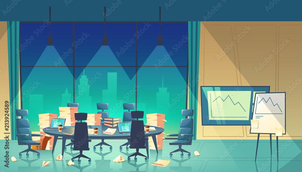 Vector Workday Cartoon Rates Image vectorielle Stock Vector conference hall for business seminar ...