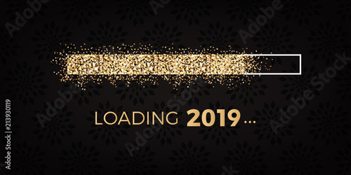 goldener Glitzer Ladebalken 2019 Wallpaper Mural