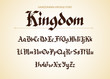 Blackletter gothic script hand-drawn font. Decorative vintage styled letters.