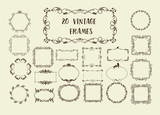 Fototapeta Zachód słońca - Set of Vector Vintage Decorative Elements for Invitations, Banners, Posters, Placards, Badges or Logotypes.