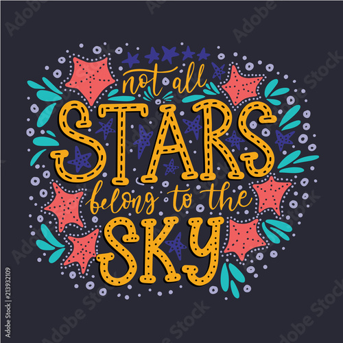 nie-wszystkie-gwiazdy-naleza-do-nieba-handdrawn-ilustracji-wektorowych-lato-cytat