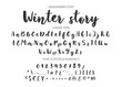 Winter story. Handwritten Brush font for lettering quotes. Hand drawn brush style modern calligraphy. 