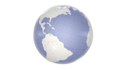 Poster - 3d World Globe With Borders. Seamless loop