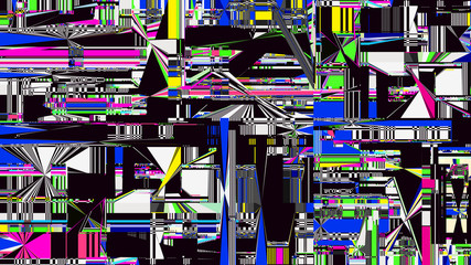 Fototapete - Glitch background. Computer screen error. Digital design concept. Pixel noise. HDTV no signal. Video game glitch. Television fail. Data decay. Technical problem grunge wallpaper.