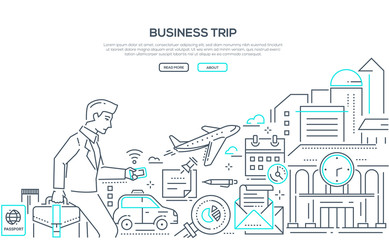 Wall Mural - Business trip - modern line design style illustration