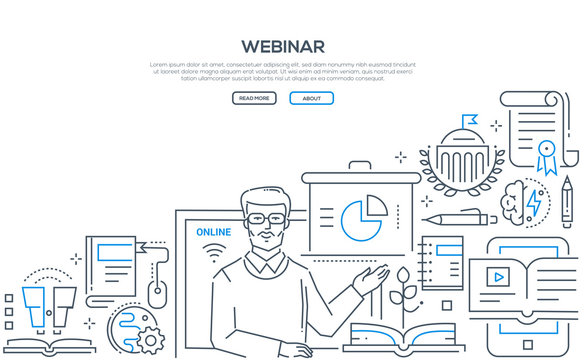 Webinar - line design style illustration