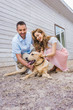 © LIGHTFIELD STUDIOS - happy adult couple palming labrador at animals shelter and choosing for adoption