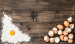 © LiliGraphie - Food background Flour eggs wooden kitchen table