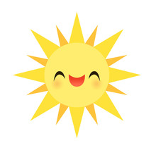 Vector Illustration Of A Happy Smiling Sun