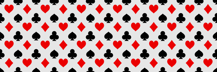 Poster - horizontal playing card symbols for pattern and background,vector illustration