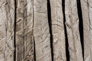 Old wooden wall with knots. Texture and background