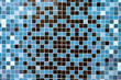 Multicolored small square tiles abstract pattern background.