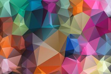 Wall Mural - Multicolor background of triangles Bright colors, festive abstract background