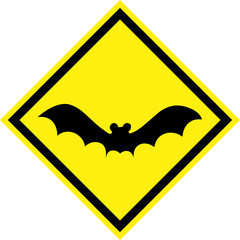 Wall Mural - Yellow hazard with bat