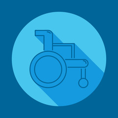 Poster - Wheelchair flat long shadow icon. Element of medicine icon for mobile concept and web apps. Long shadow Wheelchair icon can used for web and mobile