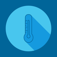 Poster - Thermometer flat long shadow icon. Element of medicine icon for mobile concept and web apps. Long shadow Thermometer icon can used for web and mobile