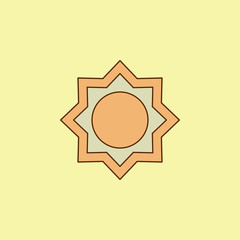 Poster - eight-pointed star colored field outline icon. Element of Arabian culture icon for mobile concept and web apps. Field outline eight-pointed star icon can used for web and mobile