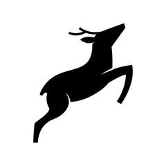 Wall Mural - deer jump silhouette illustration