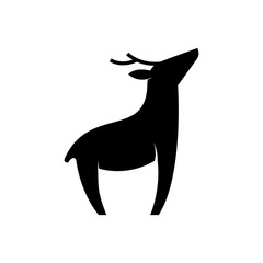 Wall Mural - deer standing silhouette illustration