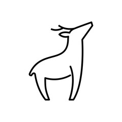 Wall Mural - deer standing silhouette illustration